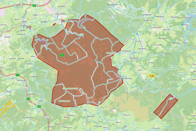Incendie dans les Hautes Fagnes - Itinéraires impactés